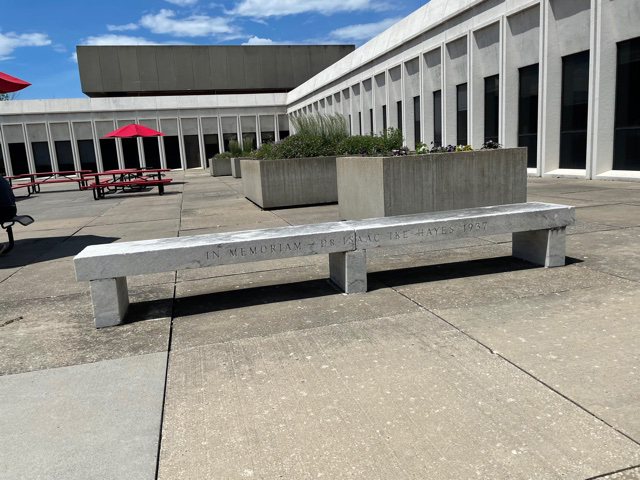 Hayes bench on Gentle Doctor Plaza