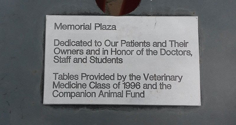 LVMC Picnic Table plaque