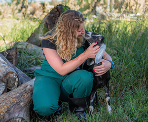 Dr. Michelle Buckley with goat